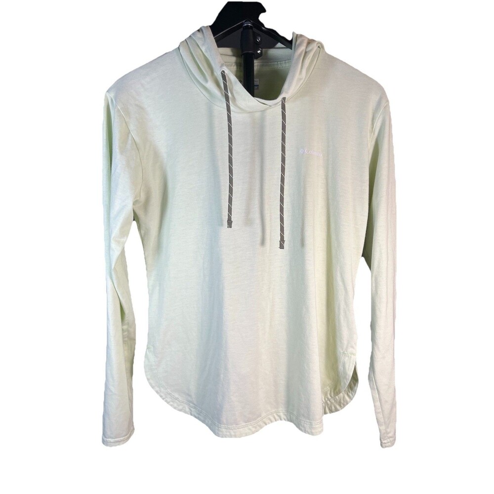 Columbia Womens Small Lightweight Hoodie Shirt Pale Green Long Sleeve Active